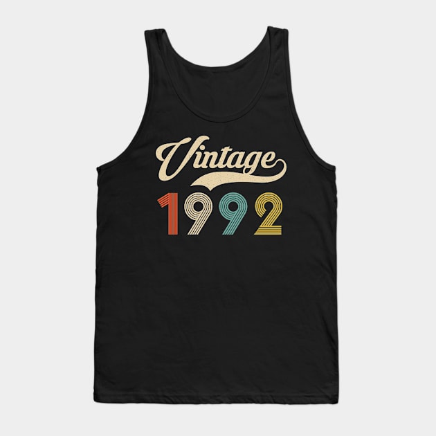 Retro Vintage 1992 28th Birthday - Vintage Classic 28 Years Old Tank Top by Merchofy